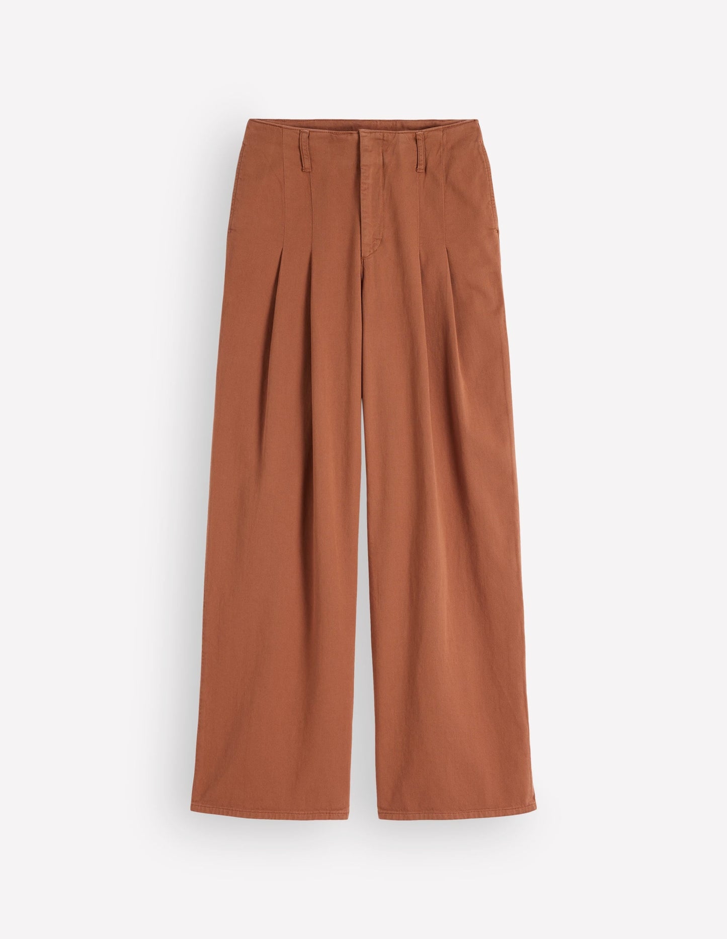 Mayfair Pleat Detail Trousers-Burnt Orange