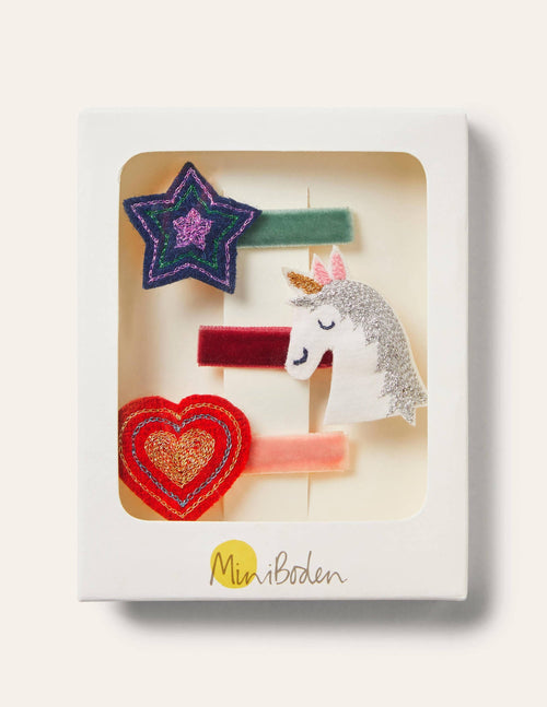 Hair Clips 3 Pack-Multi Unicorn