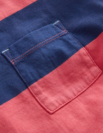 Garment Dye Relaxed T-shirt-Blood Orange / Sapphire Blue
