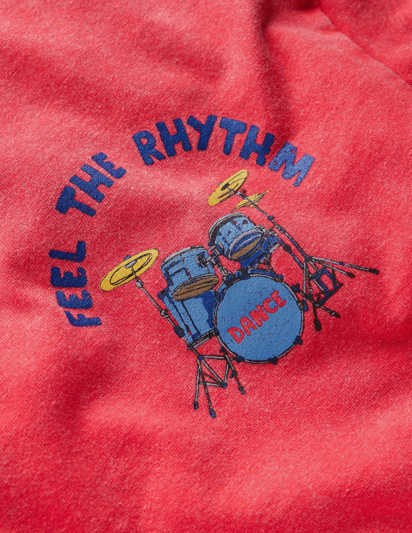 Vintage Wash Graphic T-Shirt-Feel The Rythmn Drums