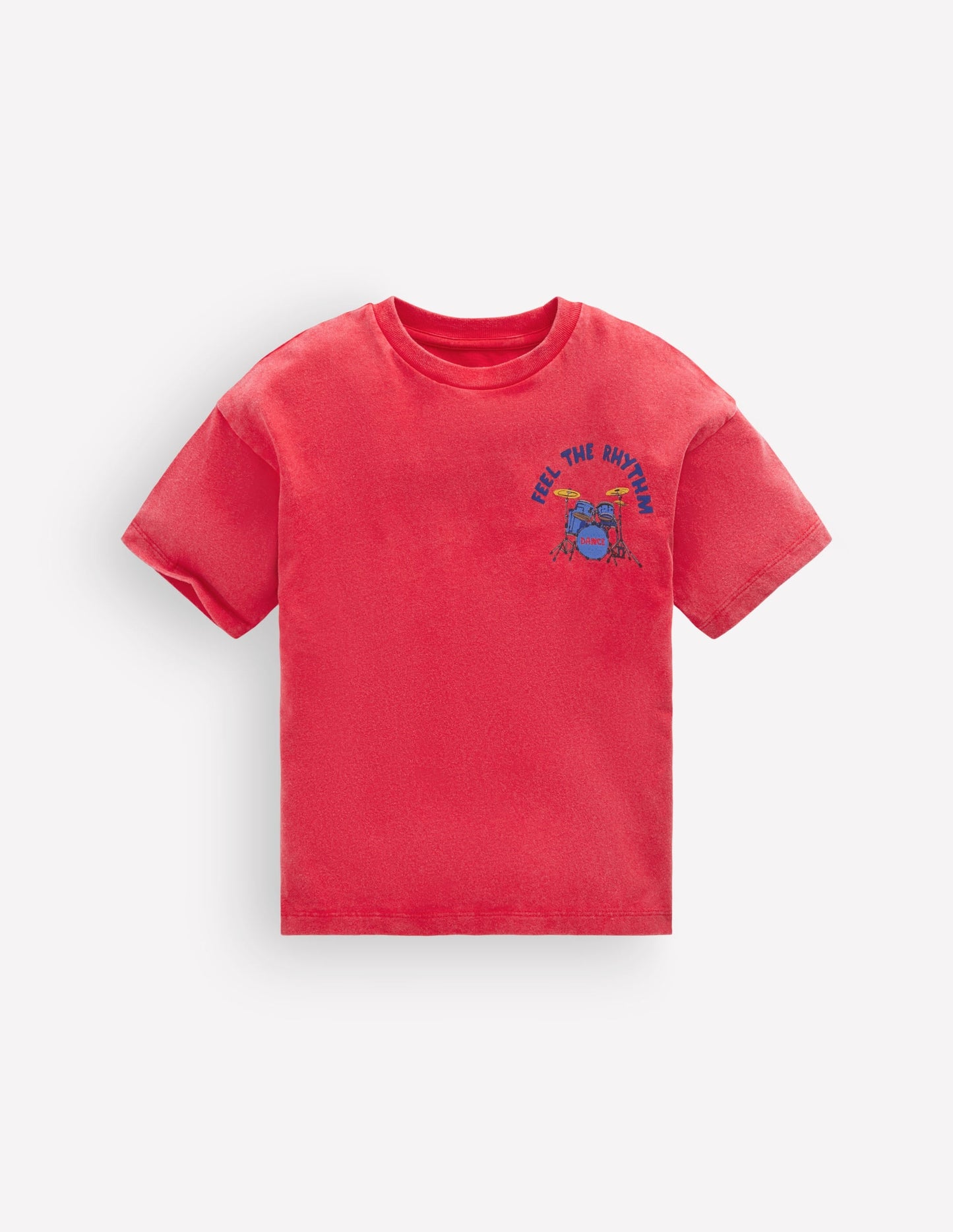 Vintage Wash Graphic T-Shirt-Feel The Rythmn Drums