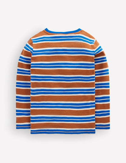 Everyday Long Sleeve T-Shirt-Brown / Gallery Blue