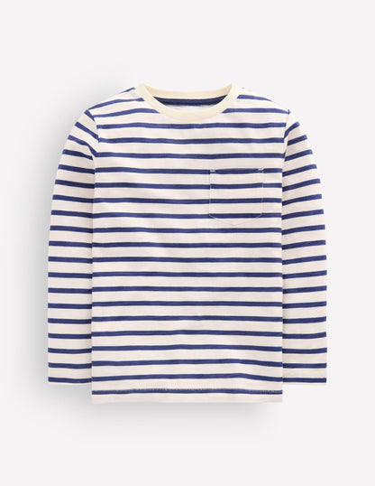 Everyday Long Sleeve T-Shirt-Soft Ivory/ College Navy