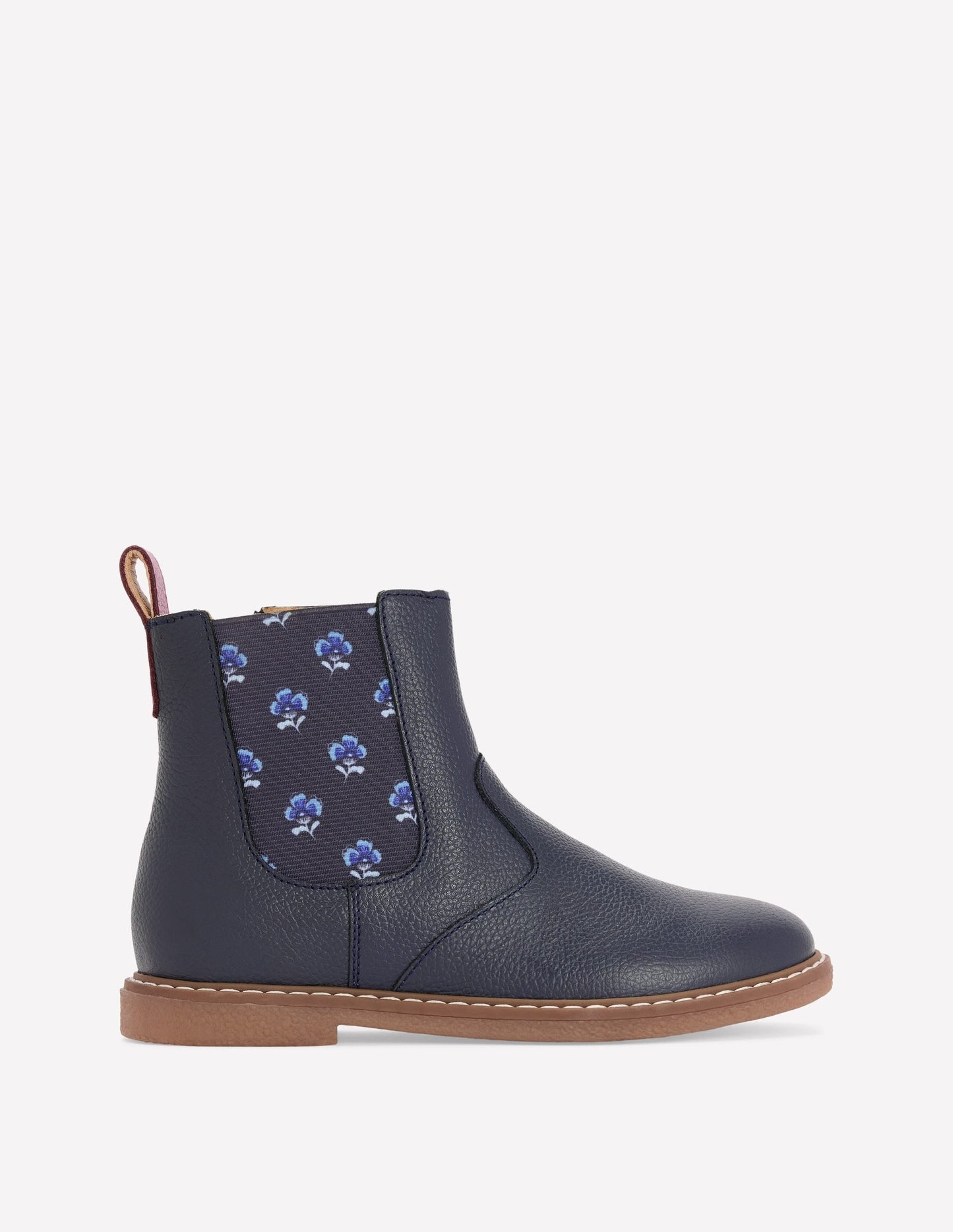 Chelsea Boots (Girls)-Navy Floral