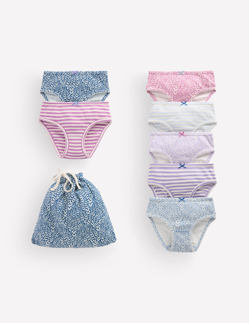 7-Pack Pants-Purple Butterflies