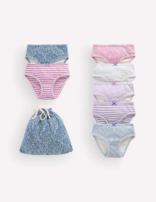 7-Pack Pants-Purple Butterflies
