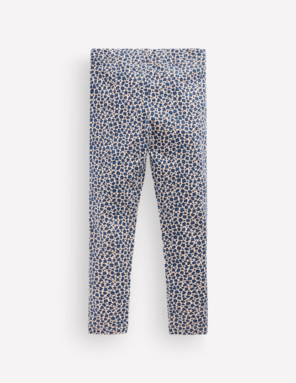 Fun Leggings-Calico White/ Blue Leopard