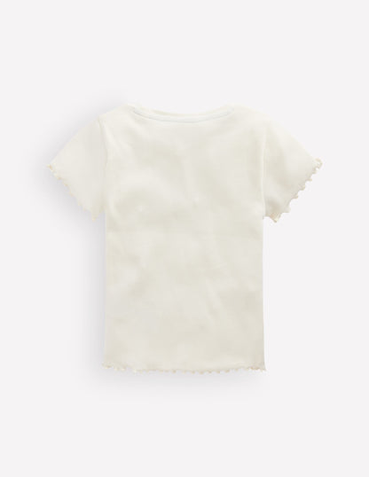 Short Sleeve Rib T-Shirt-Soft Ivory