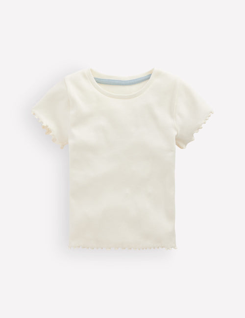 Short Sleeve Rib T-Shirt-Soft Ivory