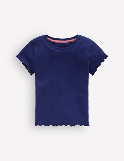 Short Sleeve Rib T-Shirt-College Navy