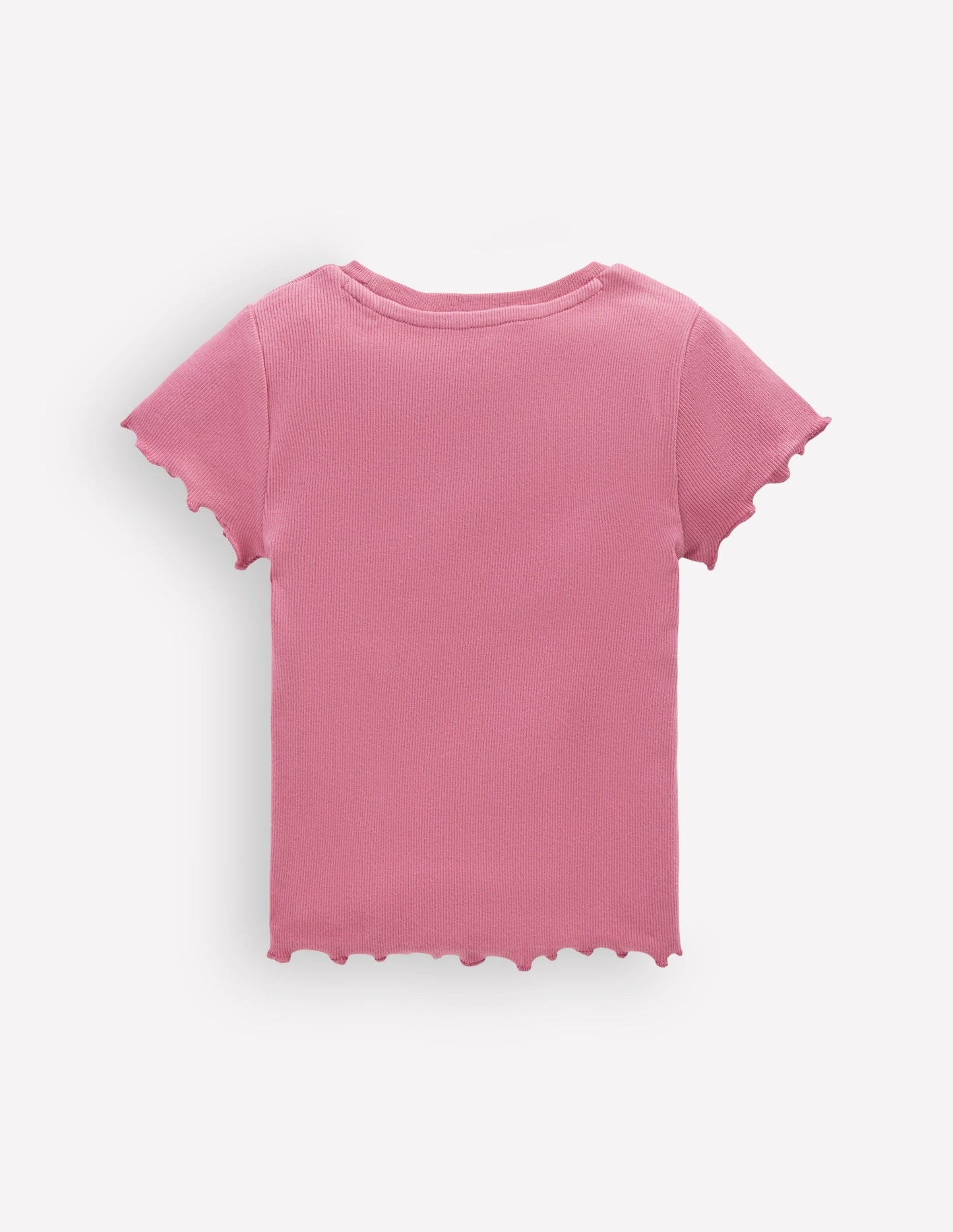 Short Sleeve Rib T-Shirt-Pink Heather