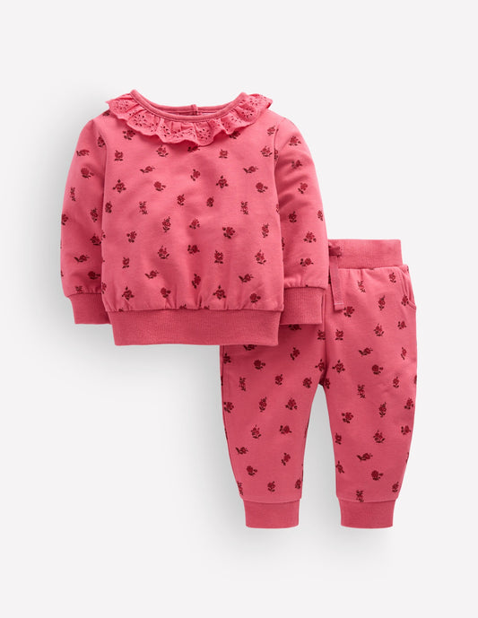 Ruffle Neck Sweat Play Set-Baroque Vintage Rose