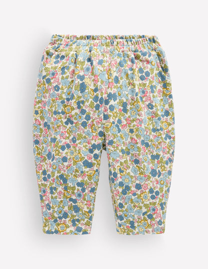 Jersey Pull-On Trousers-Blue Ditsy Floral