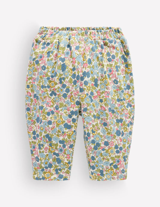 Jersey Pull-On Trousers-Blue Ditsy Floral