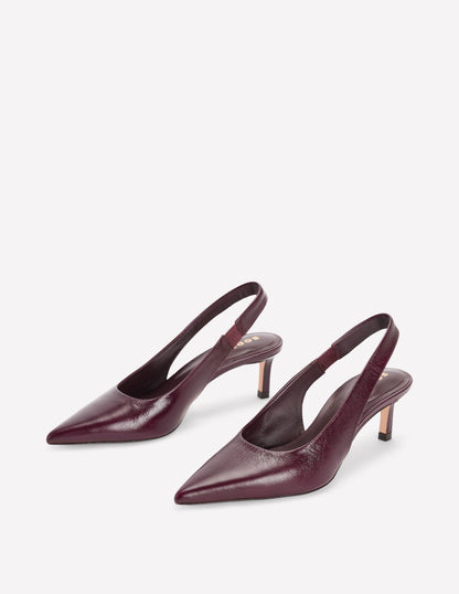Hope Slingback Kitten Heel-Wine