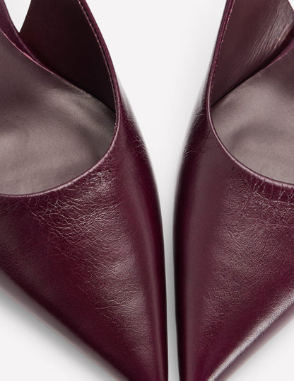 Hope Slingback Kitten Heel-Wine