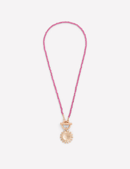 Bead Metal Necklace-Red