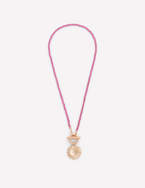 Bead Metal Necklace-Red