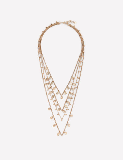 Metal Layering Necklace-Gold