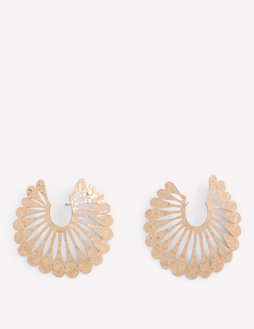 Statement Hammered Studs-Hoop