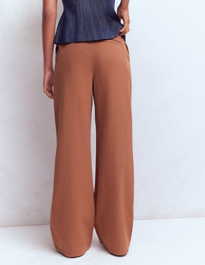 Mayfair Pleat Detail Trousers-Burnt Orange