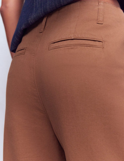 Mayfair Pleat Detail Trousers-Burnt Orange